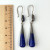 Sterling Silver Lapis Lazuli Bead Vintage Dangle Pierced Earrings