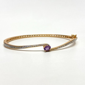 PAJ Gold Plated Amethyst Bangle Bracelet, BB CHINA