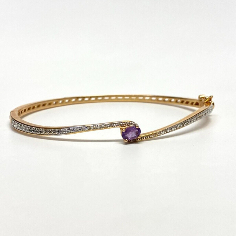 PAJ Gold Plated Amethyst Bangle Bracelet, BB CHINA