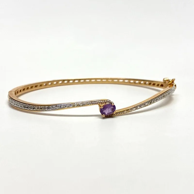 PAJ Gold Plated Amethyst Bangle Bracelet, BB CHINA