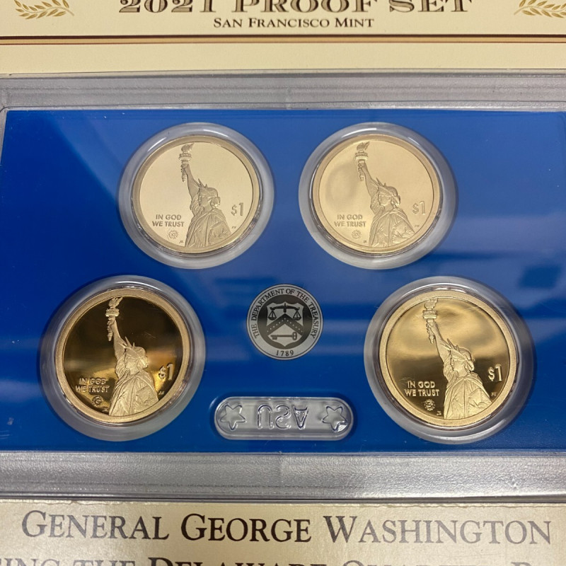 2021 San Francisco Mint Proof Set with General George Washington Stamp