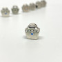 Authentic Pandora Silver Blue CZ Scalloped Purse Bead 790473CZB | RETIRED