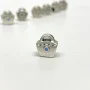 Authentic Pandora Silver Blue CZ Scalloped Purse Bead 790473CZB | RETIRED