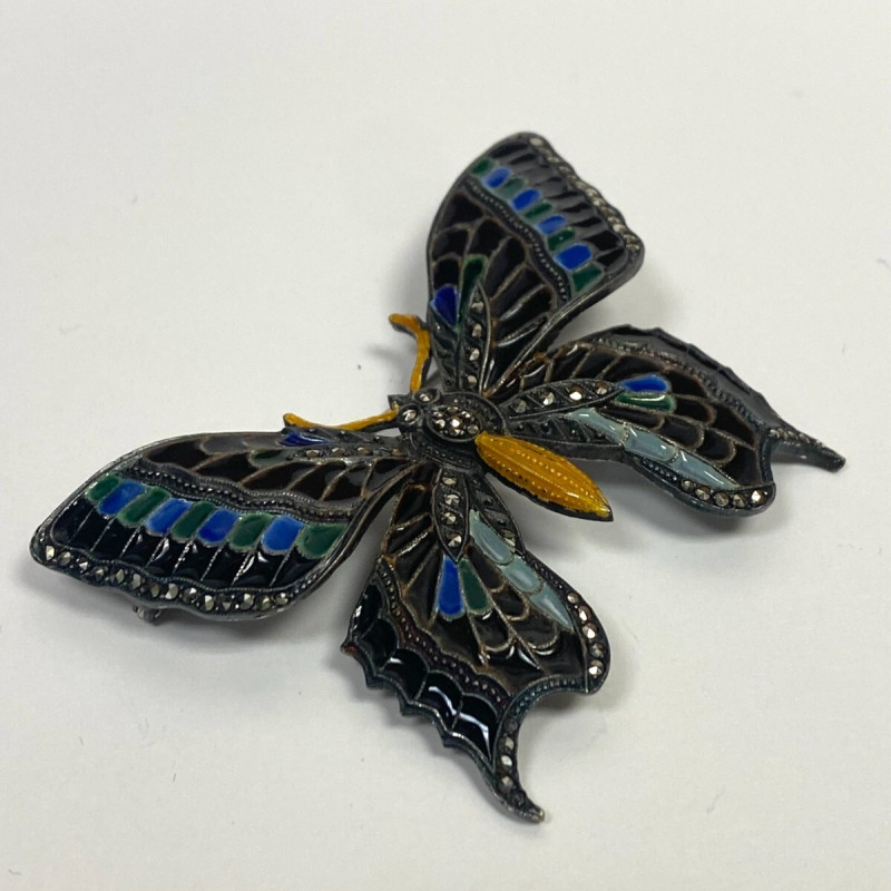 Vintage Alice Caviness Germany Enamel Sterling Silver Butterfly Brooch Vintage Alice Caviness Germany Enamel Sterling Silver Butterfly Brooch