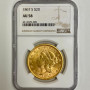 1867-S $20 Gold Liberty Double Eagle NGC AU 58