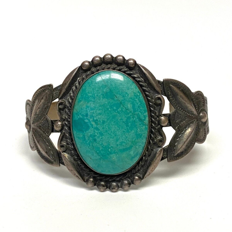 Vintage Cuff Bracelet Bell Sterling with Turquoise Vintage Cuff Bracelet Bell Sterling with Turquoise