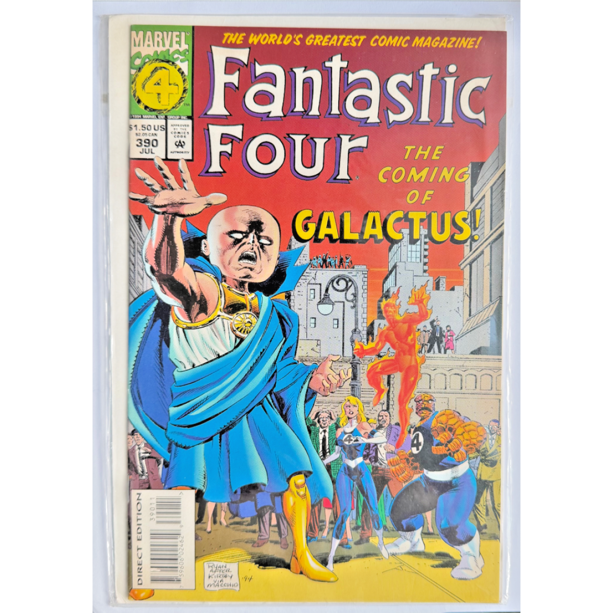 Fantastic Four #390 (1994) Galactus! Paul Ryan Cover + Maximum Carnage Ad