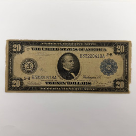 1914 $20 Large FRN Blue Seal - Quad Repeater, Serial B33220418A, NY