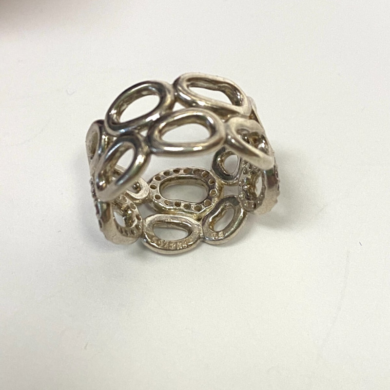 Pandora Circle Of Friends Ring Sz 6.5 Champagne CZ Stones with Box