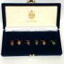 Faberge Egg Wine Glass Charms: Set of Six in Velvet Case - EXCELLENT CONDITION!