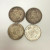 Lot of 4 Coins, BRAZIL SILVER 2000 Reis 1869, 1887, 1888