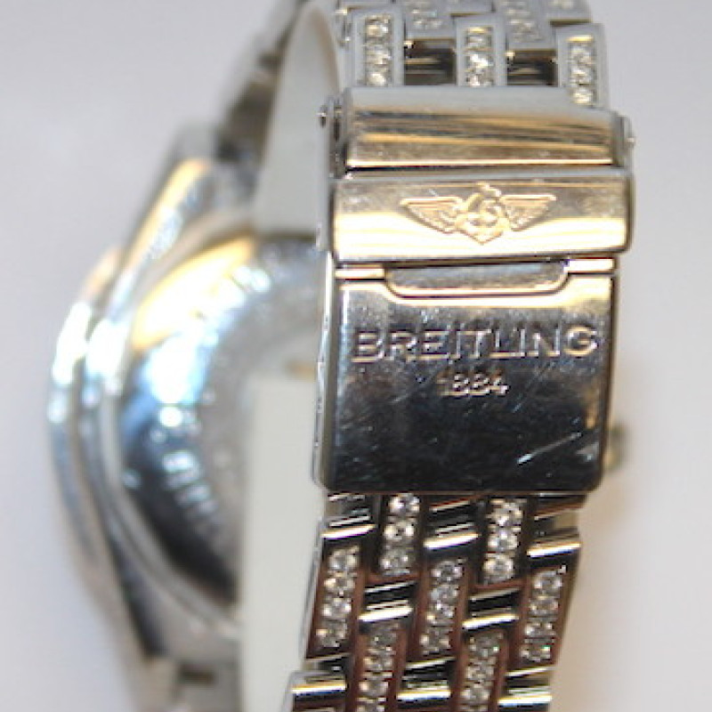 Breitling Crosswind Chronometer Stainless Steel 10.00 ct Diamond Watch