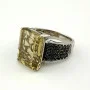 Large Rectangle Citrine Sterling Silver 925 Cocktail Ring Size 8, China