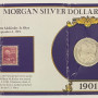 1901 O Morgan Silver Dollar U S Postal Commemorative Stamp Set Rare 25c Stamp