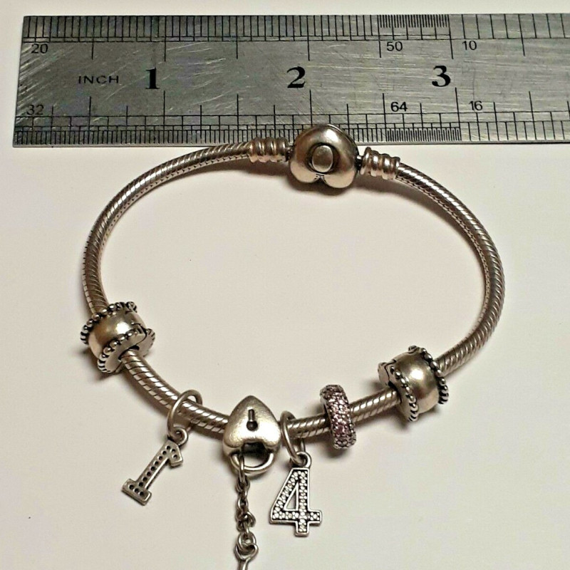 PANDORA STERLING SILVER 925 3.11 INCHES 6 CHARM PENDANTS