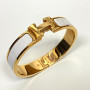 Hermes Clic H Bracelet  in Plain Enamel Yellow gold plated