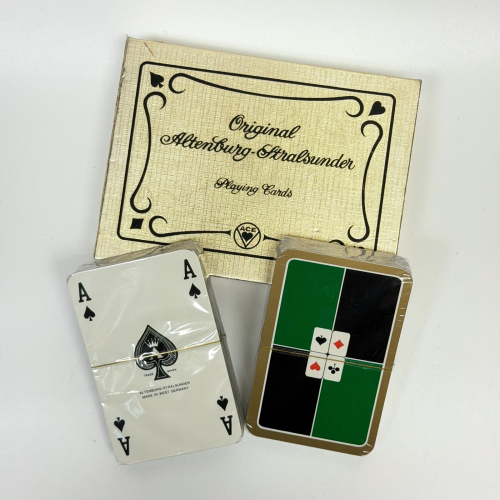 1970s Altenburg-Stralsunder 2 Deck Playing Cards West Germany Red/Black/Green 1970s Altenburg-Stralsunder 2 Deck Playing Cards West Germany Red/Black/Green
