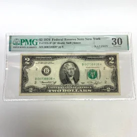 Fr 1935-B* (B* Block) $2 1976 FRN New York PMG 30