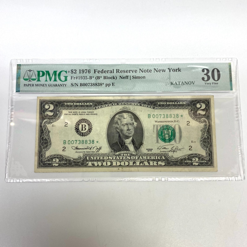 Fr 1935-B* (B* Block) $2 1976 FRN New York PMG 30 Fr 1935-B* (B* Block) $2 1976 FRN New York PMG 30