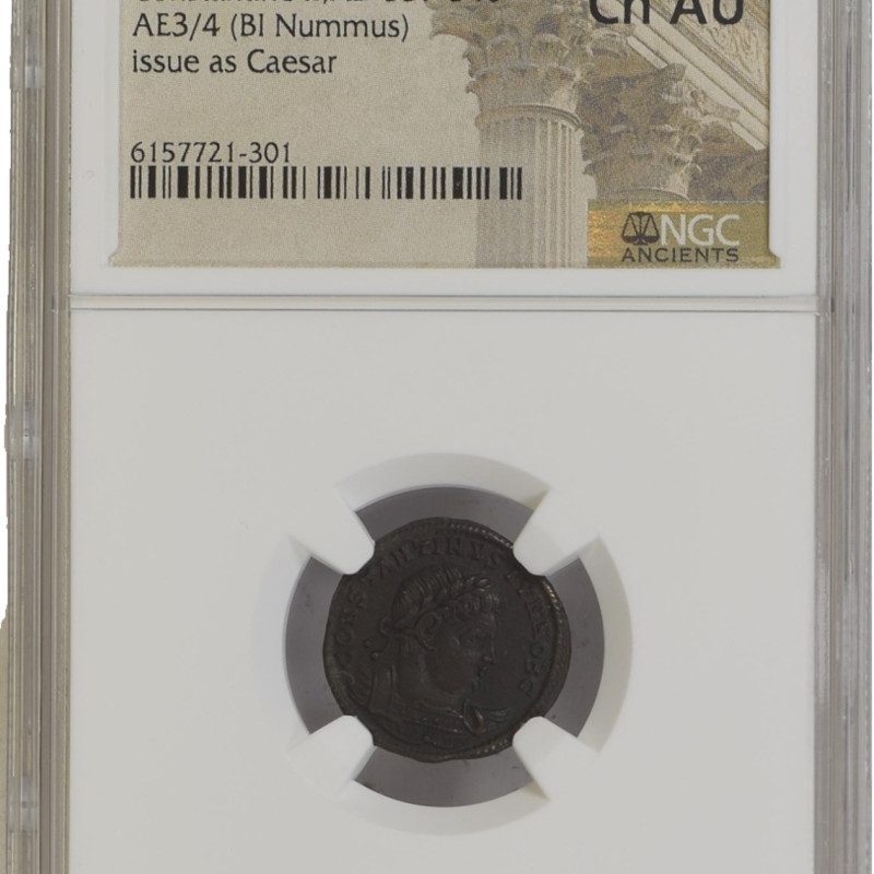 ROMAN EMPIRE CONSTANTINE II AD 337-340AE3/4 (BI NUMMUS) issue As Caesar