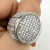 Hip Hop Ring Silver Finish With a Scattering of Cubic Zirconia Stones Size 10.25