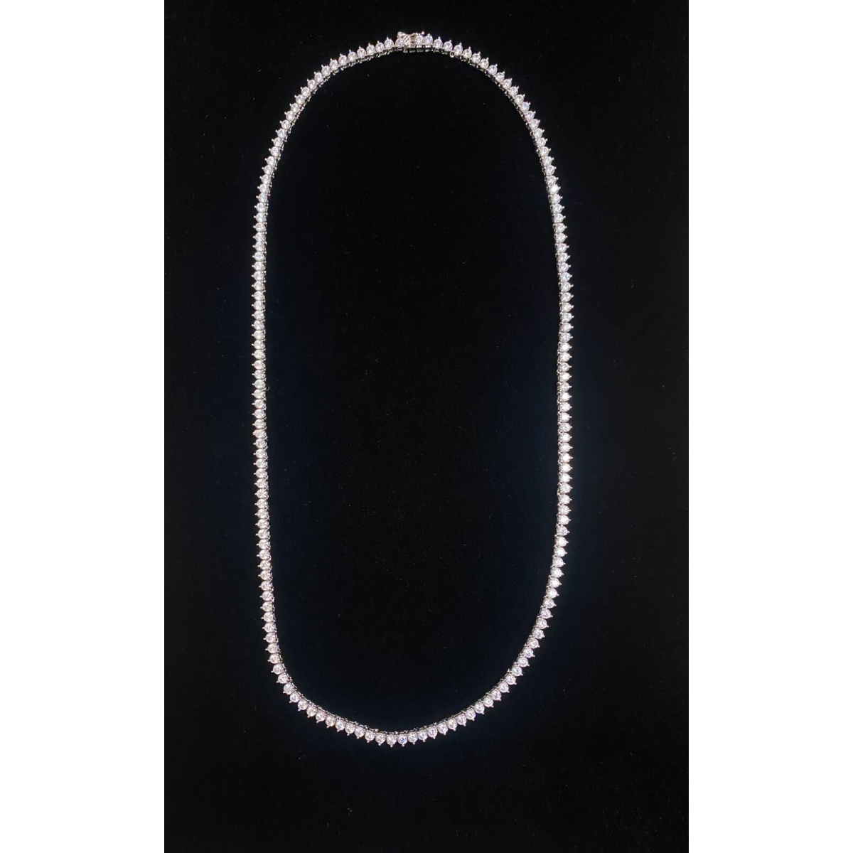 Silver 925 With White Sapphire Necklace 22"