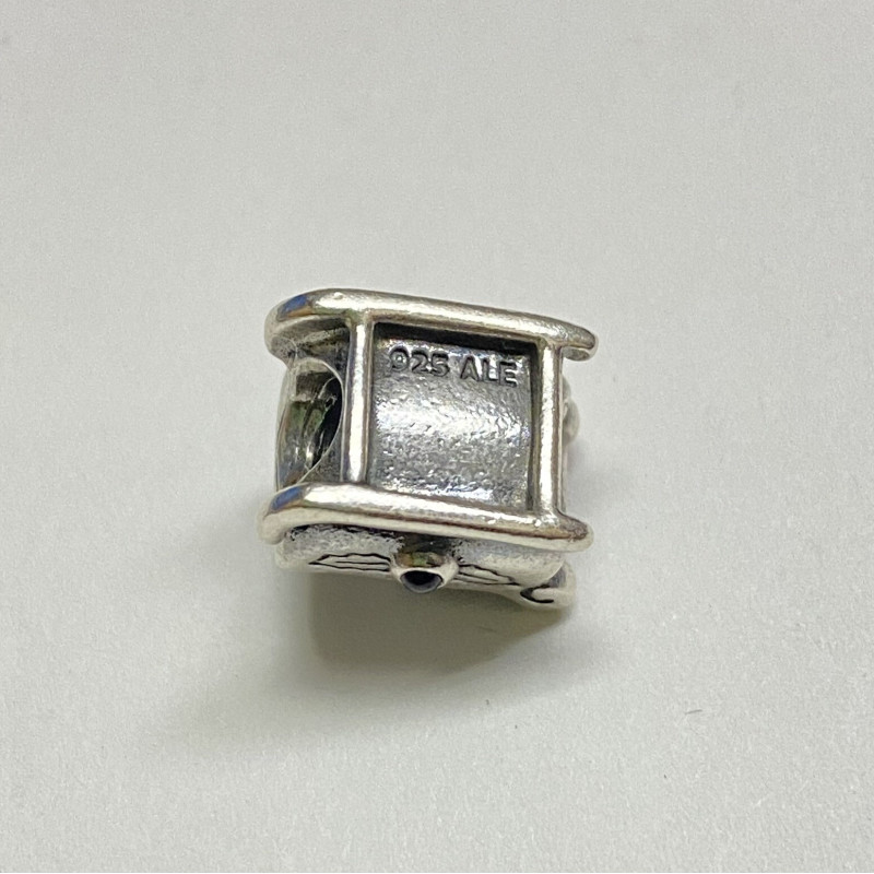 Pandora RETIRED Garnet Sleigh Charm 790562 Christmas Santa