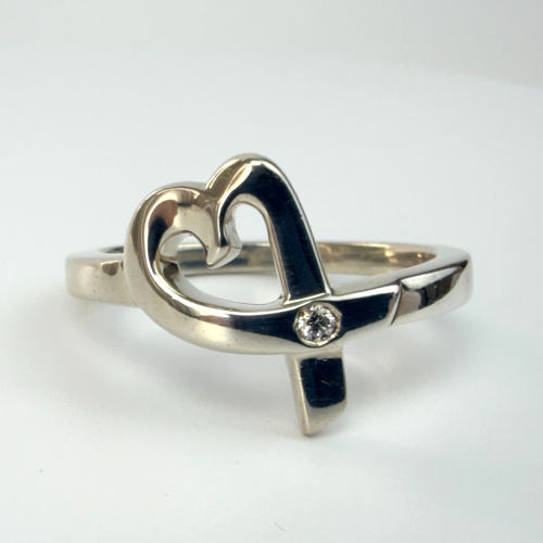 Tiffany & Co. Paloma Picasso Loving Heart Ring Size 10.5 Sterling Silver 925 Tiffany & Co. Paloma Picasso Loving Heart Ring Size 10.5 Sterling Silver 925
