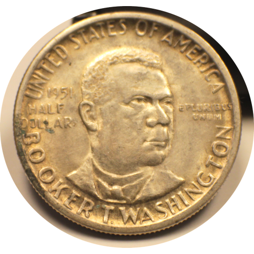 1951 Booker T Washington Silver Half Dollar Coin #008 1951 Booker T Washington Silver Half Dollar Coin #008