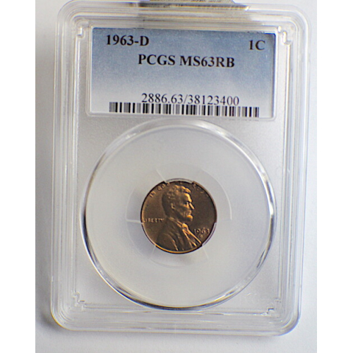 1963 D PCGS MS 63 RB LINCOLN MEMORIAL PENNY 1C 1963 D PCGS MS 63 RB LINCOLN MEMORIAL PENNY 1C