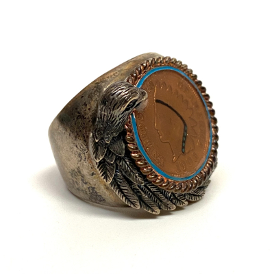 Bradford Exchange Sterling Silver 1906 Indian Head Penny Men's Ring 10 Bradford Exchange Sterling Silver 1906 Indian Head Penny Men's Ring 10