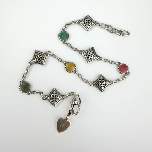 Rare Brighton Bracelet Gaudi Park Enamel Circles Silver Plated 9.5 in Rare Brighton Bracelet Gaudi Park Enamel Circles Silver Plated 9.5 in