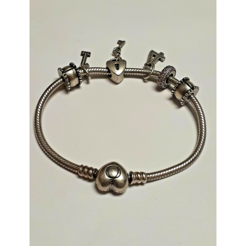 PANDORA STERLING SILVER 925 3.11 INCHES 6 CHARM PENDANTS PANDORA STERLING SILVER 925 3.11 INCHES 6 CHARM PENDANTS