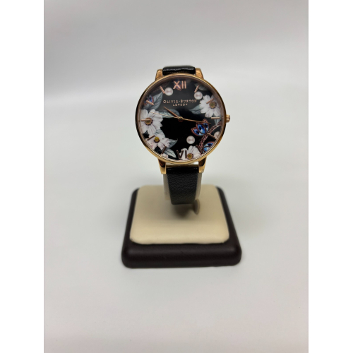 Olivia Burton Bejeweled Florals Leather Strap Watch Olivia Burton Bejeweled Florals Leather Strap Watch