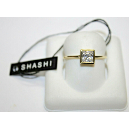 Shashi White Sapphire Square Centered Sterling Silver Ring Size 8 Shashi White Sapphire Square Centered Sterling Silver Ring Size 8