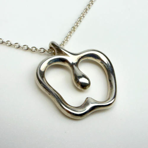 Tiffany & Co Sterling Silver Necklace Apple Pendant Elsa Peretti 16"Length Chain Tiffany & Co Sterling Silver Necklace Apple Pendant Elsa Peretti 16"Length Chain