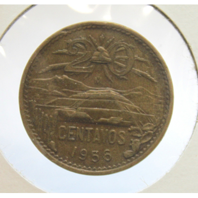 1956 -Mexico ESTADOS UNIDOS MEXICANOS 20 Centavos KM# 439 1956 -Mexico ESTADOS UNIDOS MEXICANOS 20 Centavos KM# 439