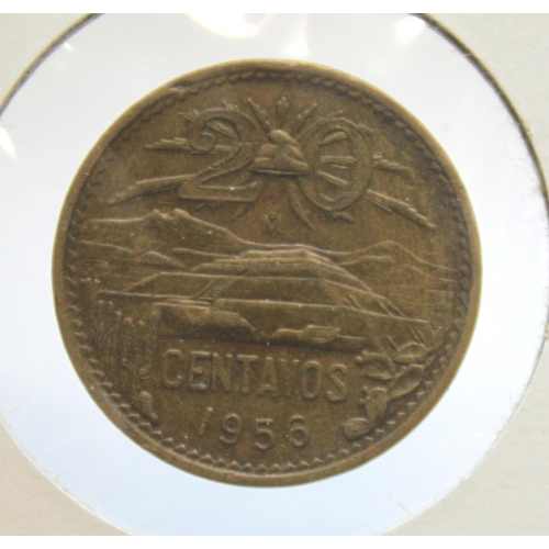 1956 -Mexico ESTADOS UNIDOS MEXICANOS 20 Centavos KM# 439 1956 -Mexico ESTADOS UNIDOS MEXICANOS 20 Centavos KM# 439