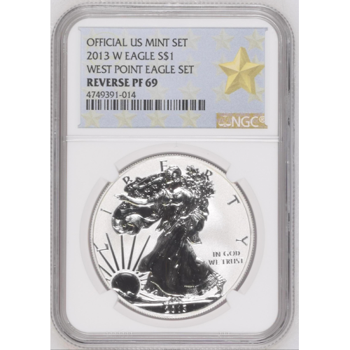 OFFICIAL US MINT SET 2013 W EAGLE $1 WEST POINT EAGLE SET REVERSE PT 69 $1 NGC OFFICIAL US MINT SET 2013 W EAGLE $1 WEST POINT EAGLE SET REVERSE PT 69 $1 NGC