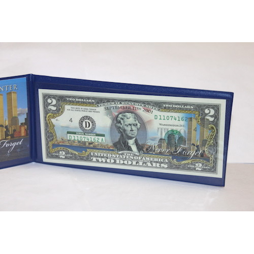 10th Anniversary 9/11 Commemorative Colorized $2 Banknote 10th Anniversary 9/11 Commemorative Colorized $2 Banknote