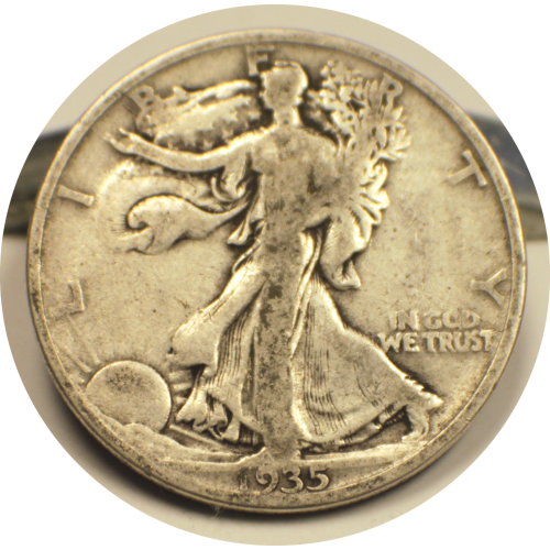 1935 Liberty Walking Half Dollar Silver Coin #007 1935 Liberty Walking Half Dollar Silver Coin #007