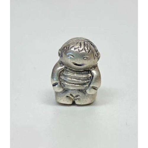 Pandora 790360 925 ALE Sterling Silver Little Happy Boy Bead Charm RETIRED Pandora 790360 925 ALE Sterling Silver Little Happy Boy Bead Charm RETIRED