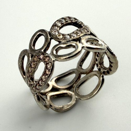 Pandora Circle of Friends Size 6.5 Clear/Champagne CZ & SS .925 Ring 190834CZ Pandora Circle of Friends Size 6.5 Clear/Champagne CZ & SS .925 Ring 190834CZ