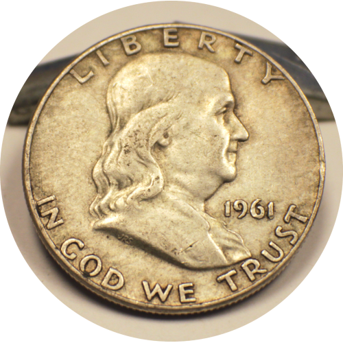 1961 D Franklin Half Silver Dollar Coin #006 1961 D Franklin Half Silver Dollar Coin #006
