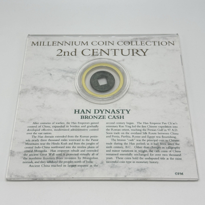 2nd Century China Han Dynasty Bronze Cash Coin Franklin Mint Millennium 2nd Century China Han Dynasty Bronze Cash Coin Franklin Mint Millennium