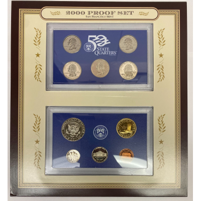 2000 United States Proof Set 10 Coins U.S. Mint San Francisco State Quarters 2000 United States Proof Set 10 Coins U.S. Mint San Francisco State Quarters