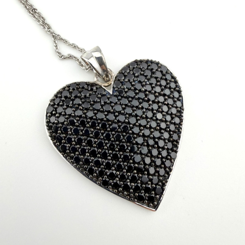 Vintage Sterling Silver 925 Large Black Onyx Heart Pendant necklace 18” KHR Vintage Sterling Silver 925 Large Black Onyx Heart Pendant necklace 18” KHR