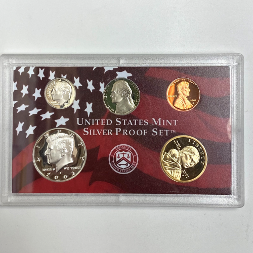 2002 US Mint Silver Proof Coin Set San Francisco 1$, 50C, 10C, 5C, 1C 2002 US Mint Silver Proof Coin Set San Francisco 1$, 50C, 10C, 5C, 1C