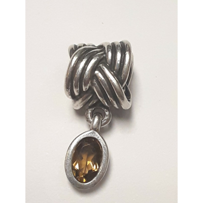 Sterling Silver Amber Gems Screw-on Bead for Charm Bracelets #4 Sterling Silver Amber Gems Screw-on Bead for Charm Bracelets #4