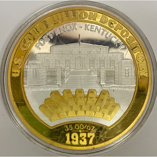US Coin Layered in GOLD, FORT KNOX DEPOSITORY COIN AMERICAN MINT US Coin Layered in GOLD, FORT KNOX DEPOSITORY COIN AMERICAN MINT